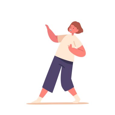 Korku, Geniş Gözler Dartı 'ndan etkilenen titreyen çocuk karakteri, Beyaz Arkaplan Çizgi Film İnsanları İllüzyonu' nda izole edilmiş, endişelerinin ortasında rahatlık ve güvenlik arıyor.