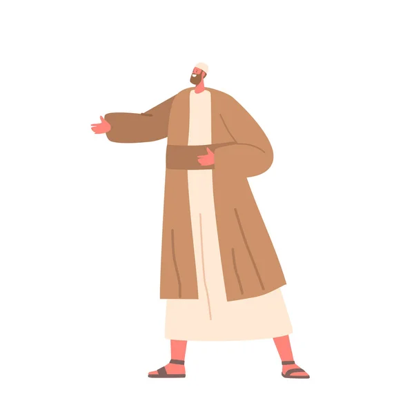 Ancien Homme Israélite Avec Barbe Dans Les Vêtements Traditionnels Tête — Image vectorielle