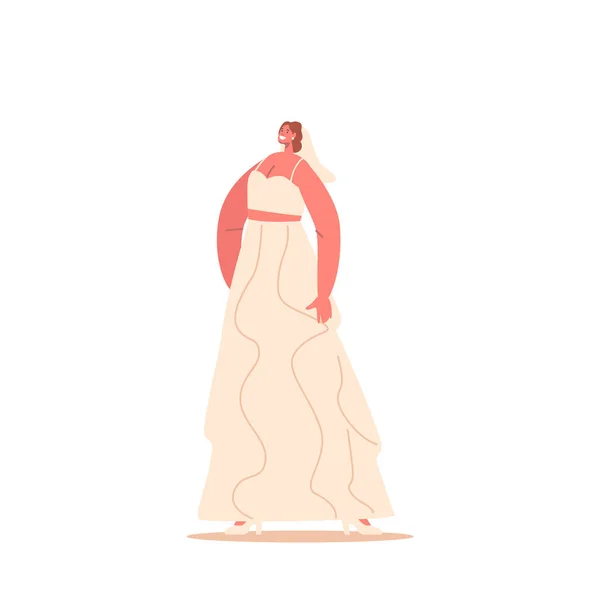 Mariée Mode Caractère Effectuer Robe Mariée Magnifique Voile Accessoires Avec — Image vectorielle