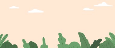 Doğa Manzarası Serene Horizon yemyeşil yapraklarla dolu, gökyüzüne doğru uzanan, güzel ve sakinleştirici doğal bir manzara yaratıyor. Çizgi film Doğal Arkaplan, Vektör İllüstrasyonu