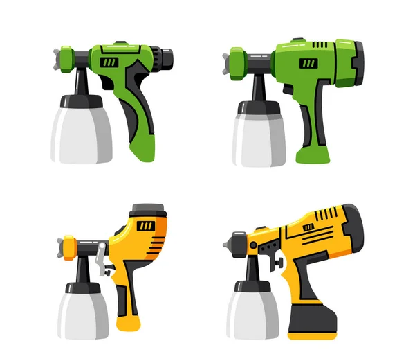Spray Guns Handheld Devices Sprays Liquids Paint Coatings Surfaces Uses — Stock Vector