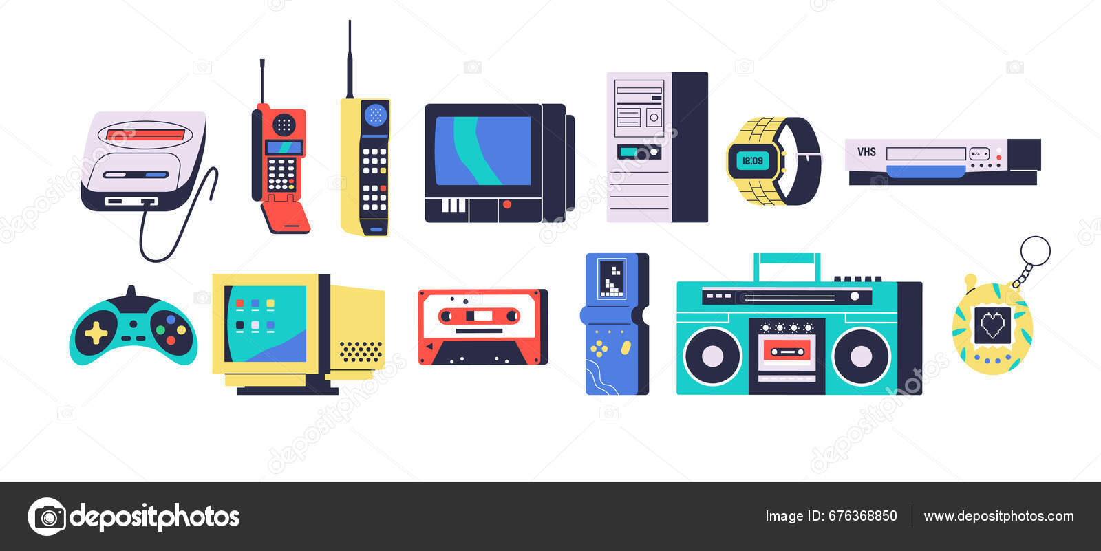 Gadgets and computer technology for seniors Vector Image