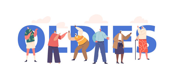 Старая концепция с персонажами пожилых людей, полная мудрости, обнимающая юмор с изюминкой для смеха. Их игривый дух и весёлый возраст всего лишь число. Карикатурный векторный баннер, плакат или флаер