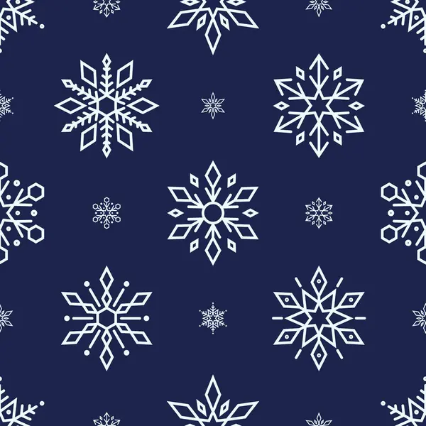 Winter Seamless Wonderland Pattern Geschmückt Mit Zarten Schneeflocken Elegant Und — Stockvektor