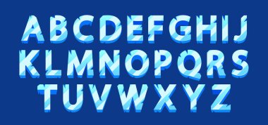 Buz Yazı Tipi, keskin, donmuş kenarları ve pırıl pırıl, buz gibi bir dokusu olan buz gibi, kristal bir estetik yayar. Donmuş harfler soğuk ve zarif bir tasarım için mükemmel. Vektör İllüstrasyonu