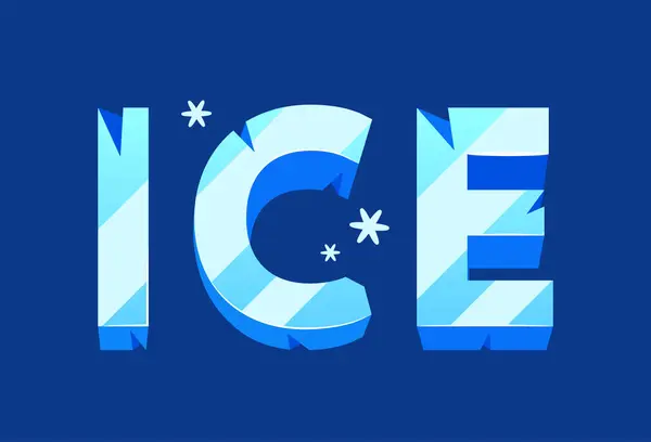 Word Ice Crafted Frozen Elegance Its Crystalline Letters Glisten Icy — Stock Vector