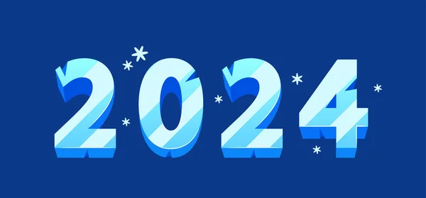2024 Gebeeldhouwd Kristallijn Ijs Lettertype Glinsterend Met Frosty Elegance Bevroren — Stockvector