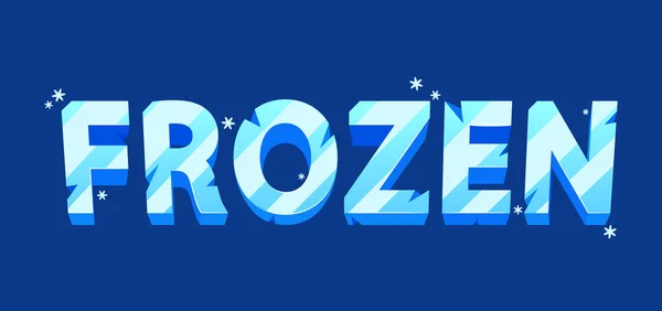 Cartoon Word Frozen Pečlivě Vytvořený Lesklého Ledového Písma Obsahuje Frigid — Stockový vektor