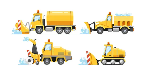 Heavy Snowplow Transport Maintaining Safe Road Conditions Winter Storms Truck — Stock Vector