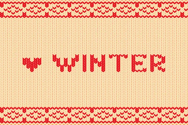 Liebe Winter Einer Gemütlichen Strickschrift Die Wärme Und Charme Miteinander — Stockvektor