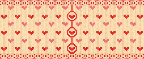 Cozy Knit Background Adorned Sweet Hearts Pattern Intertwining Warmth Love — Stock Vector