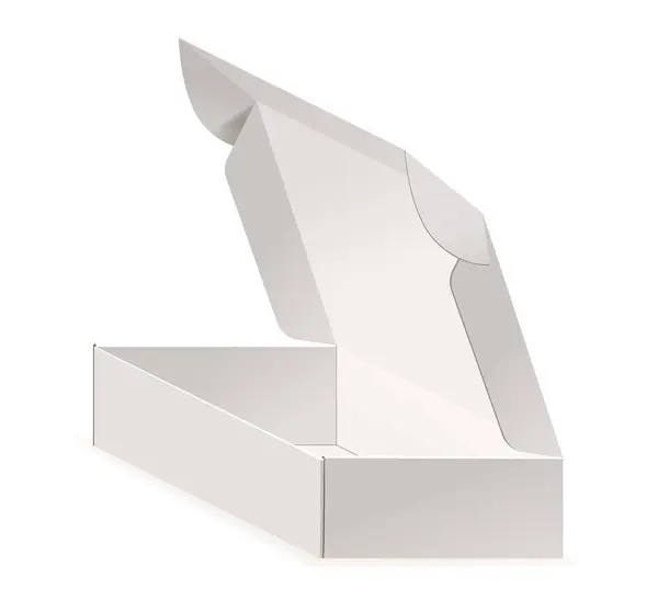 White Paper Box Realistic Vector Mockup Professional Presentations Open Empty — Stock Vector