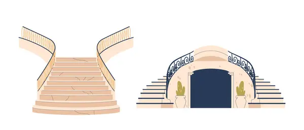 Escadas Mármore Clássico Elegante Atemporal Vetorial Possuem Uma Estética Luxuosa — Vetor de Stock
