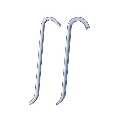 Levyeler, Düz, Metal Uçları Meraklı, Kaldıran ve Yıkmak İçin Tasarlanmış İzole Edilmiş Vektör El Aletleri. İnşaat, yenileme ve acil durumlarda kullanılıyor. Marangozluk ya da Hırsızlık Malzemeleri