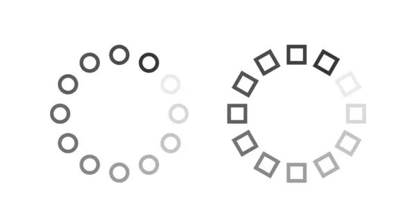 Laddar Cirkelikoner Isolerade Cirkulära Vektorsymboler För Webbgränssnitt Representerar Nedladdning Och — Stock vektor