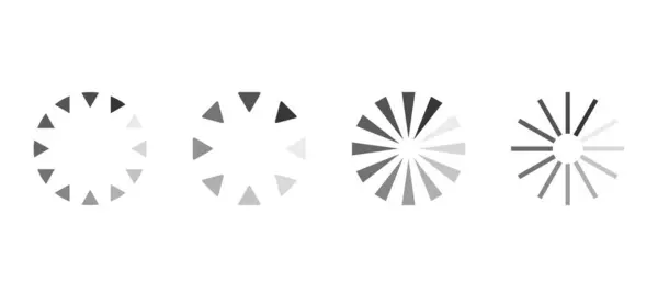 Kruhové Ikony Symbolizující Digitální Procesy Kruhové Vektorové Znaky Pro Webové — Stockový vektor