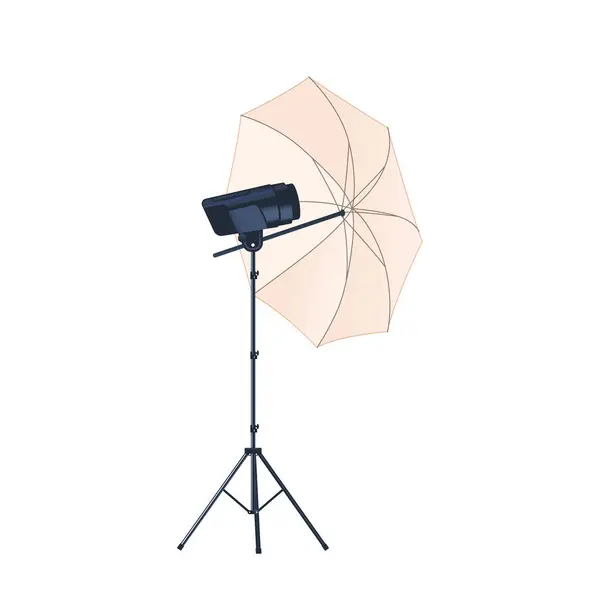 Photo Studio Umbrella Equipment Softening Diffusing Light Enhance Photography Creating — Stock Vector