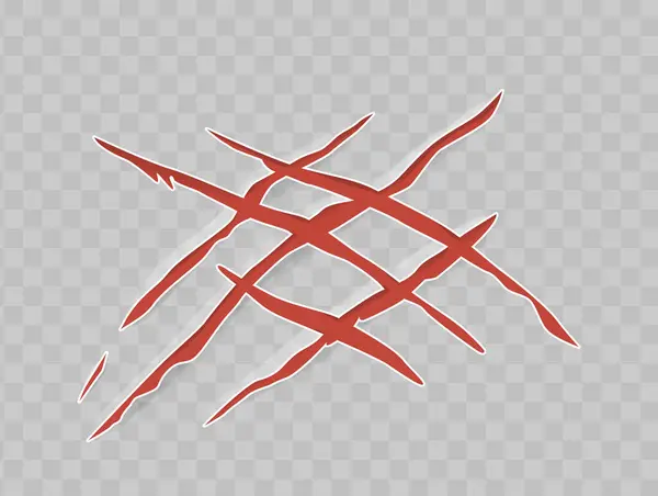 Claw Scratch Marks Isolerad Realistisk Vektor Sharp Korsade Linjer Härma — Stock vektor