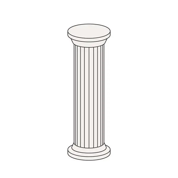 Antique Pillar, Vintage, Classic Architecture Art Object, Retro Groovy Icon. Ancient Greek Roman Column, Monument in Minimal, Trendy Y2k Style. Symbol Of Craftsmanship And History. Vector Illustration