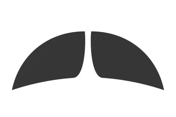 Walrus Mustache Black Vector Silhouette Tebal Bushy Gaya Rambut Wajah - Stok Vektor