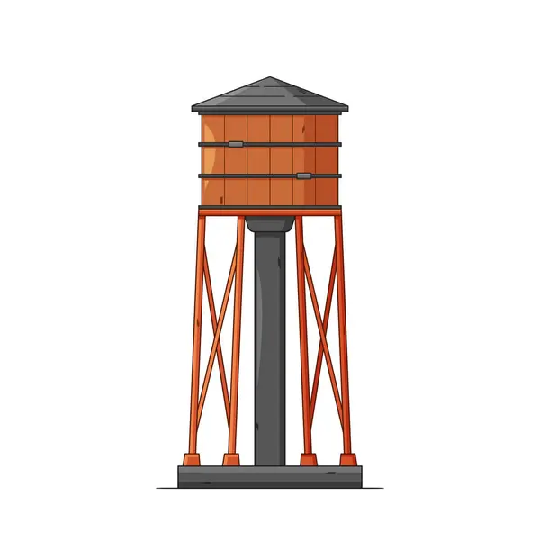 Torre Água Alta Estrutura Elevada Projetada Para Armazenar Distribuir Água — Vetor de Stock