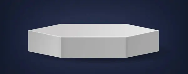 Modèle Blanc Podium Plate Forme Vectorielle Réaliste Piédestal Pour Présentation — Image vectorielle