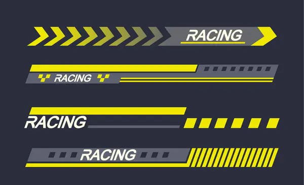 Stickers Black Yellow Vector Speed Arrows Rally Stripes Graphics Enhancing — стоковый вектор