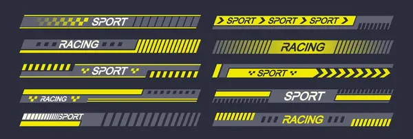 Sportwagen Aufkleber Mit Vektor Designs Symbolisieren Geschwindigkeit Und Rennen Automobil — Stockvektor