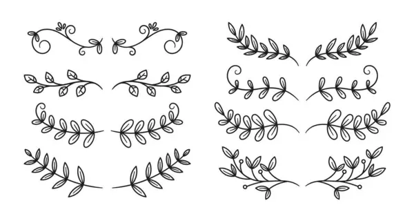 Koristeellinen Teksti Jakajat Koristeltu Herkkä Leaf Motifs Tyylikkäästi Parantaa Whitespace — vektorikuva