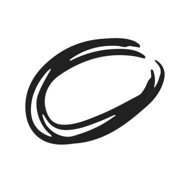 El Çizimi Çerçeve Çerçevesi. Yuvarlak Karalama Çizgisel Karalama Dairesel Tasarım Elemanı. Freehand Çizim, Siyah Oval Şekil Beyaz Arkaplanda izole edildi. Parşömen İşareti, Vektör İllüstrasyonu