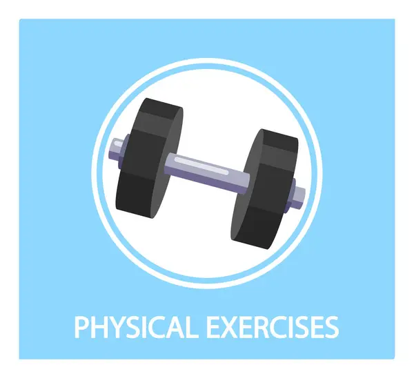 Плакат Надписью Гантели Физические Упражнения Тренировка Мышц Лечение Артрита Концепция Стоковый вектор