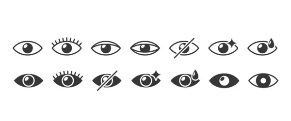 Los Iconos Oculares Vectoriales Los Diseños Estilizados Distintivos Representan Visión — Vector de stock