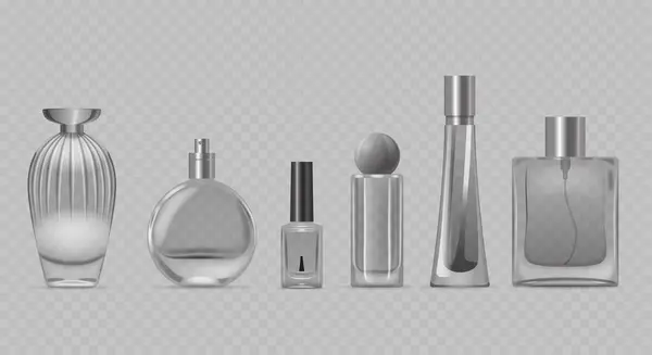 Diverse Parfümflaschen Mit Einzigartigen Designs Eignen Sich Für Verschiedene Ästhetiken Stockillustration