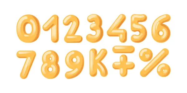 Lebendige Reihe Gelber Zahlen Und Mathematischer Symbole Die Einem Glänzenden lizenzfreie Stockvektoren
