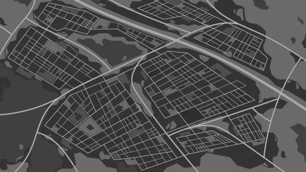 Detaylı siyah-beyaz şehir haritası sokakları, blokları ve yolları gösteriyor. Şehir Planlama, Navigasyon veya Haritacılık Konulu projelerde kullanım için vektör yüksek kontrastlı şehir tasarımı mükemmeldir