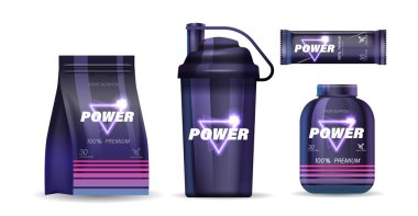 Sportif Beslenme Ürünleri, Protein Tozu, Titretici Şişe, Protein Çubuğu ve Ek Kavanozu, Tüm Etiketli Güç, Sporcular ve Sporcular İçin Enerji ve Performans Artırma Artırıyor.