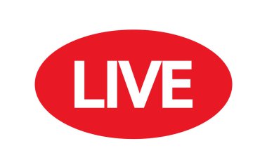 Red Live Icon Indicating Streaming Or Broadcasting. Can Be Used For Live Events, Media, Podcasts, News, And Digital Content, Live Programs And Online Streaming Services. Isolated Vector Illustration clipart