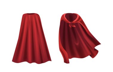 Canlı Kırmızı Süper Kahraman Önü ve Arkası Önü ve Arkası Görünümleri Kahramanlık Cesareti ve Hayal Gücü Macera ve Fantezi Teması İçin Mükemmel. Gerçekçi 3d Vektör Model