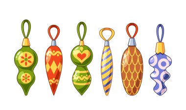 Renkli Karikatür Noel Ağacı Dekorasyonları Eşsiz ve Canlı Tasarım Göstererek Neşeli Ruh 'u kusursuz bir şekilde yakalıyor. Her süs Parlak Renkleri ve Neşeli Ambiyansı olan farklı desenler sergiler