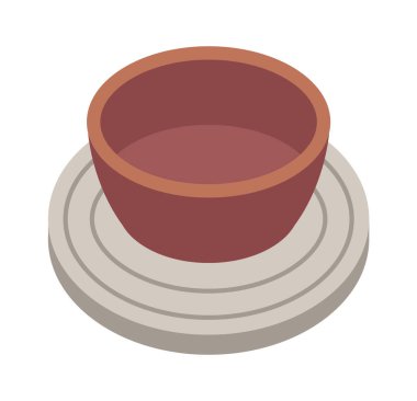 Çömlek çarkında kil kase