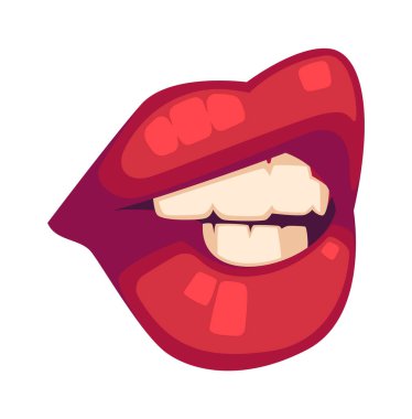 Dudakları ısıran bir kadın.