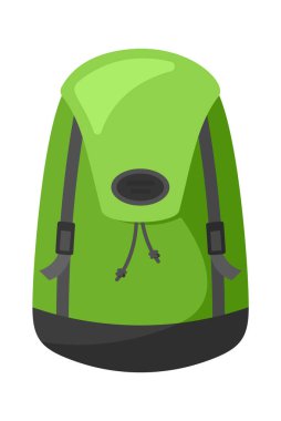 Camping tourist bedroll in backpack clipart