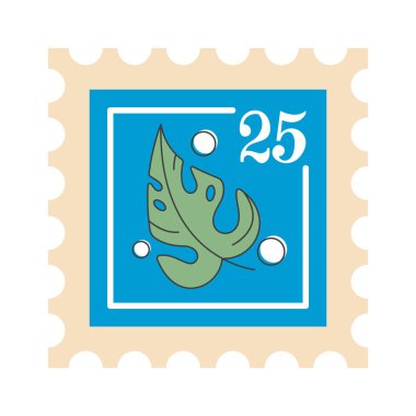 Yeşil yapraklı posta pulu