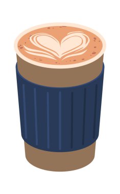 Sıcak latte ile servis bardağı.