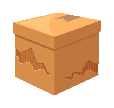 Yırtılmış mühürlü kargo kutusu.