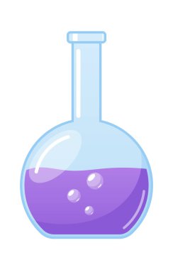 Kaynayan sıvıyla birlikte kimyasal bir şişe.