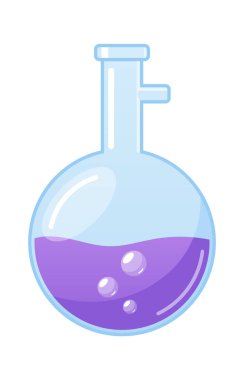 Boyun yuvarlak laboratuvar şişesi.