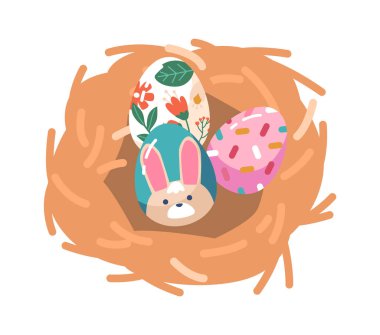 Yuvada boyanmış Paskalya yumurtaları