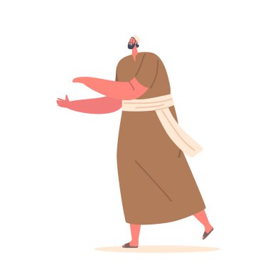 Apostle, One Of Twelve Disciples Of Jesus Christ Chosen To Spread The Teachings Of Christianity. Early Christian Teacher Or Missionary Who Worked To Spread The Faith. Cartoon Vector Illustration