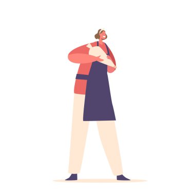 Kadın Pasta Şefi Krema Külahı Tutuyor. Aşçılık Yeteneklerini Gösteren, Eşsiz Lezzetler ve Dokularla Lezzetli Tatlar Yaratan Kadın Karakteri. Çizgi film İnsanları Vektör İllüstrasyonu